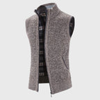 Colton - Men's Sleeveless Zip Vest with Ribbed Collar