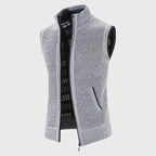 Colton - Men's Sleeveless Zip Vest with Ribbed Collar