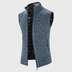Colton - Men's Sleeveless Zip Vest with Ribbed Collar