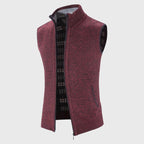 Colton - Men's Sleeveless Zip Vest with Ribbed Collar