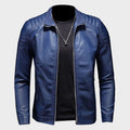 Connor - Men's Slim-Fit Faux Leather Jacket with Quilted Shoulders