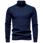 Connor - Men's Turtleneck Ribbed Knit Sweater 4