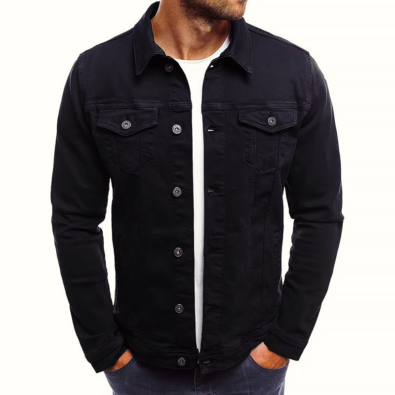 Corbyn - Men's Button-Up Denim Jacket with Chest Pockets