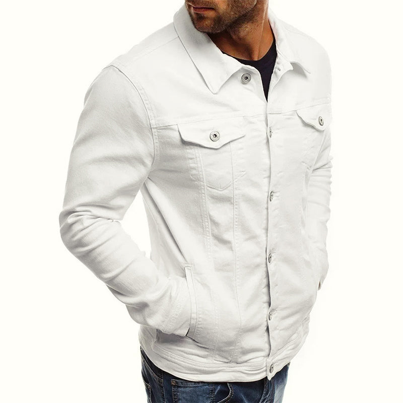 Corbyn - Men's Button-Up Denim Jacket with Chest Pockets