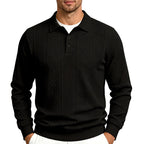 Cristian - Men's Textured Long Sleeve Polo Sweatshirt 1