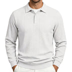 Cristian - Men's Textured Long Sleeve Polo Sweatshirt 2