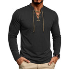 Cruz - Men's Lace-Up Henley Long Sleeve Shirt 1