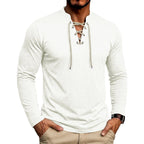 Cruz - Men's Lace-Up Henley Long Sleeve Shirt 3
