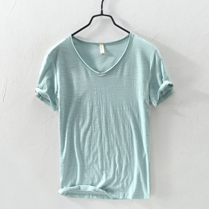 Cyrus - Men's V-Neck Cotton T-Shirt