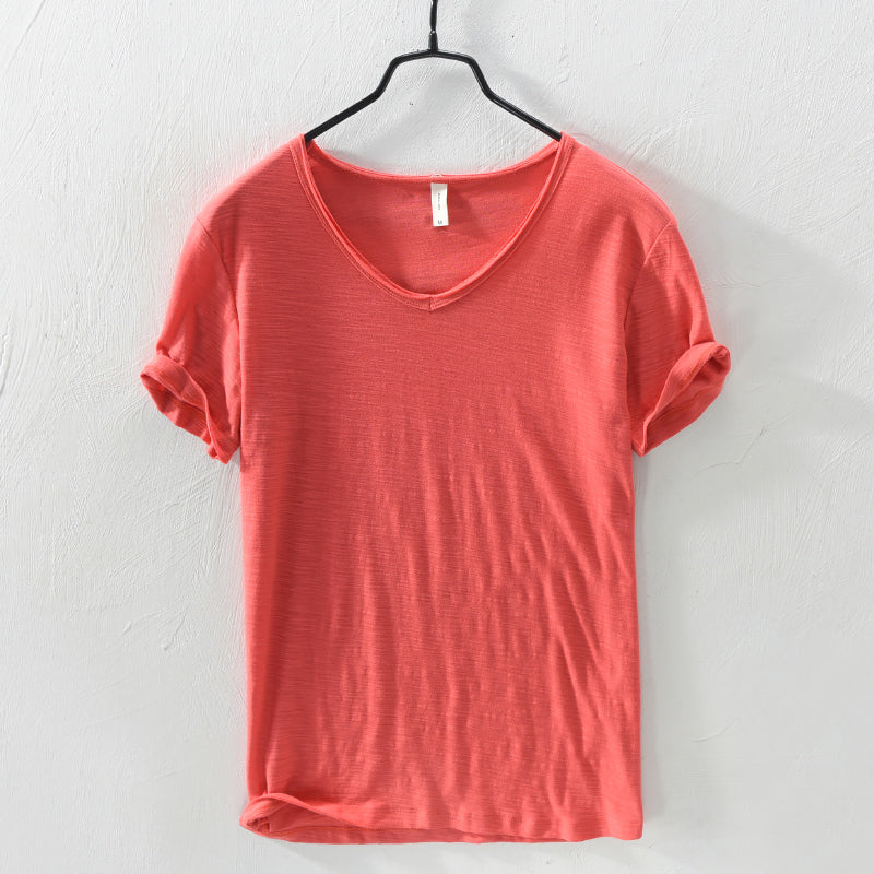 Cyrus - Men's V-Neck Cotton T-Shirt
