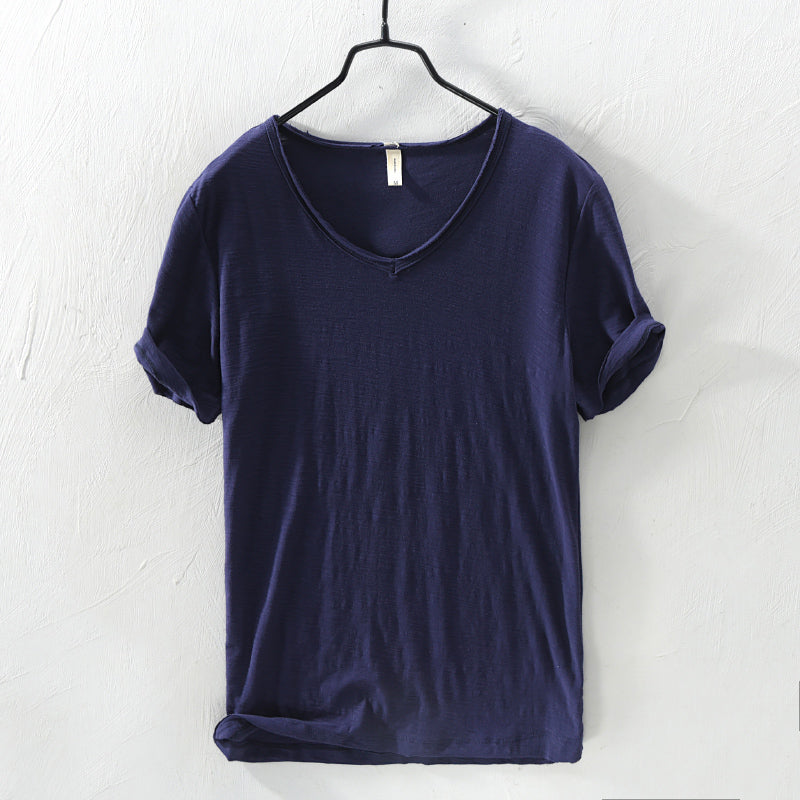 Cyrus - Men's V-Neck Cotton T-Shirt