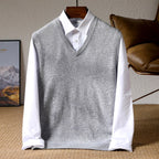 Dalton - Men's Wool V-Neck Regular Fit Vest 3