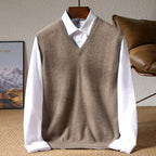 Dalton - Men's Wool V-Neck Regular Fit Vest 5
