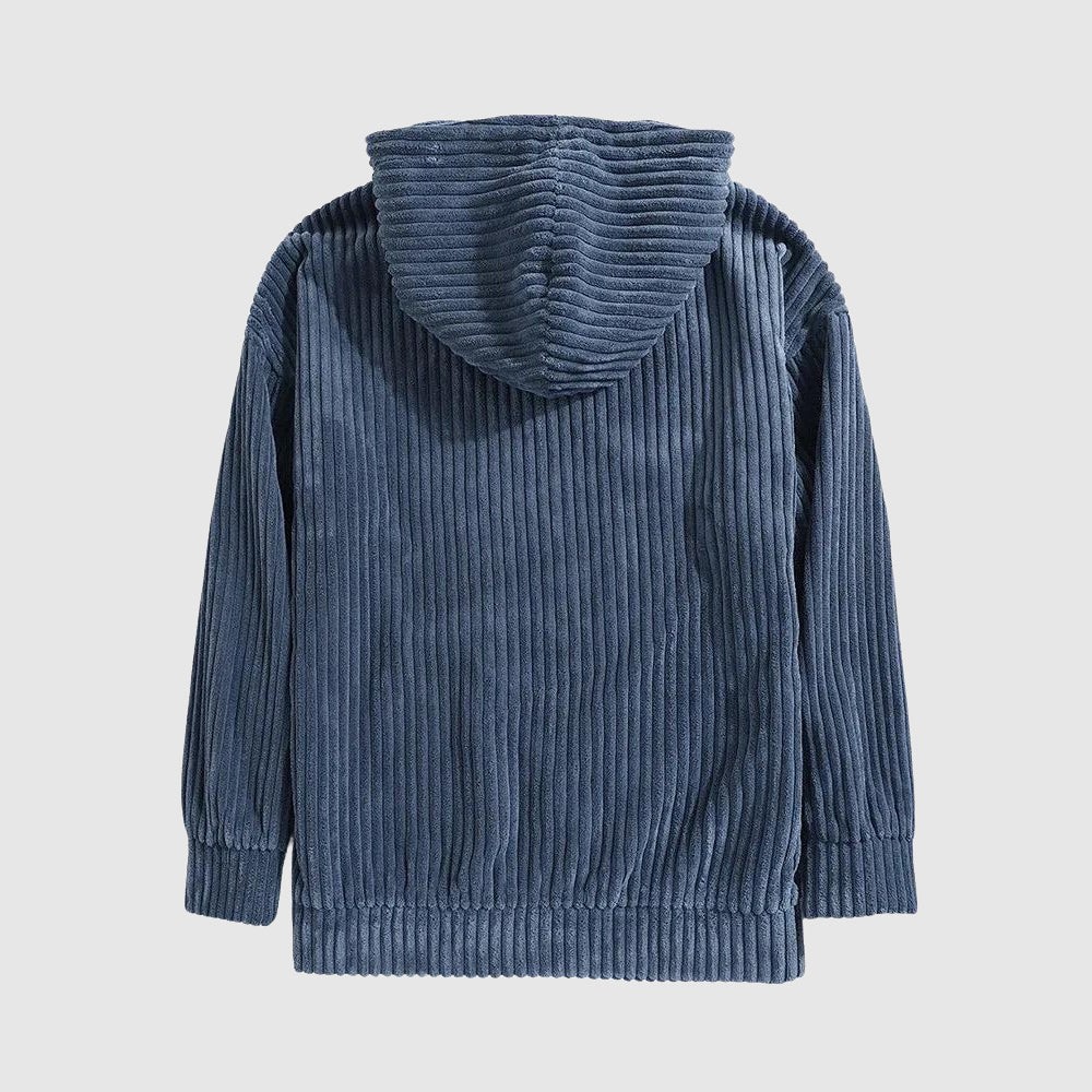 Daniel - Men's Corduroy Striped Hoodie