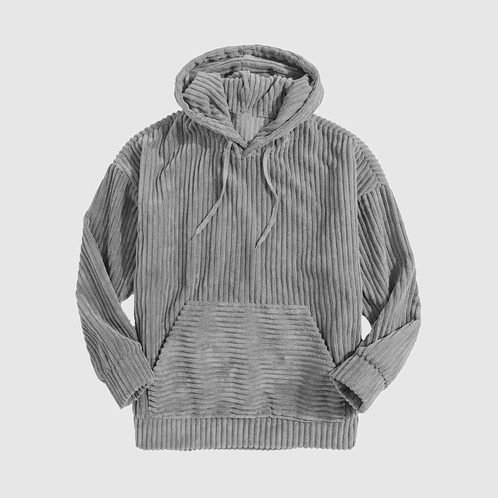 Daniel - Men's Corduroy Striped Hoodie
