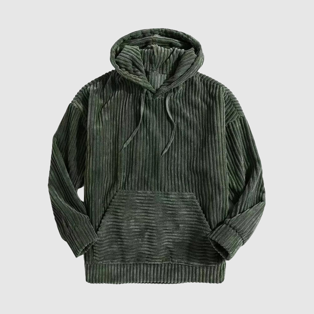 Daniel - Men's Corduroy Striped Hoodie