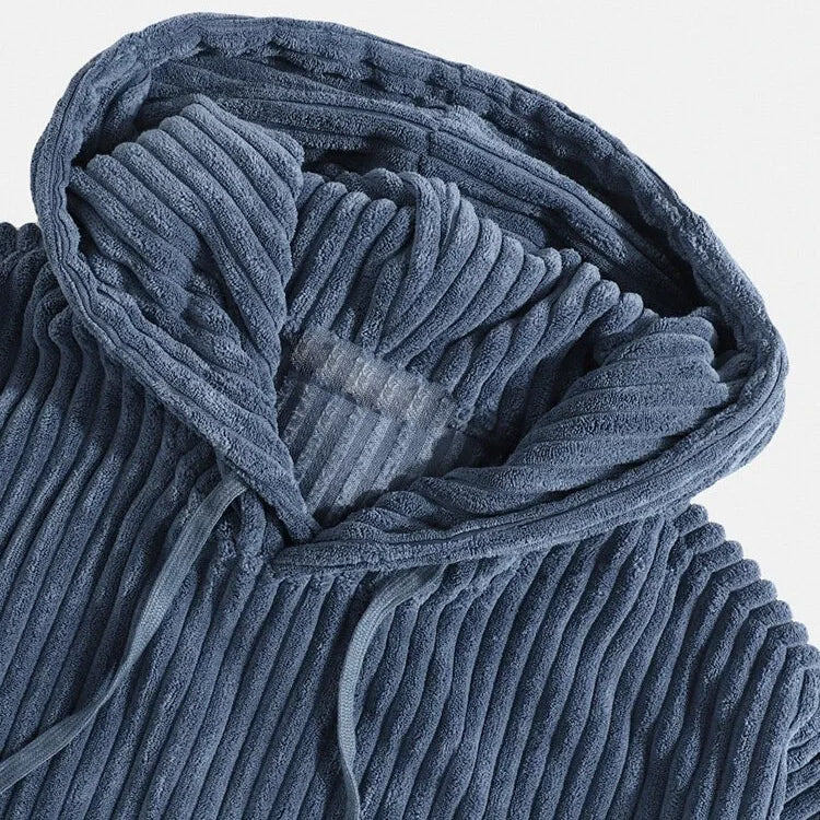 Daniel - Men's Corduroy Striped Hoodie