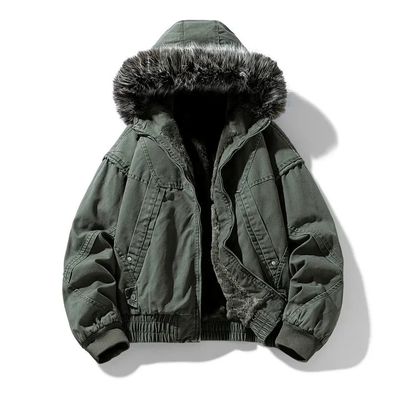 Dante - Men's Faux-Fur Hooded Quilted Jacket