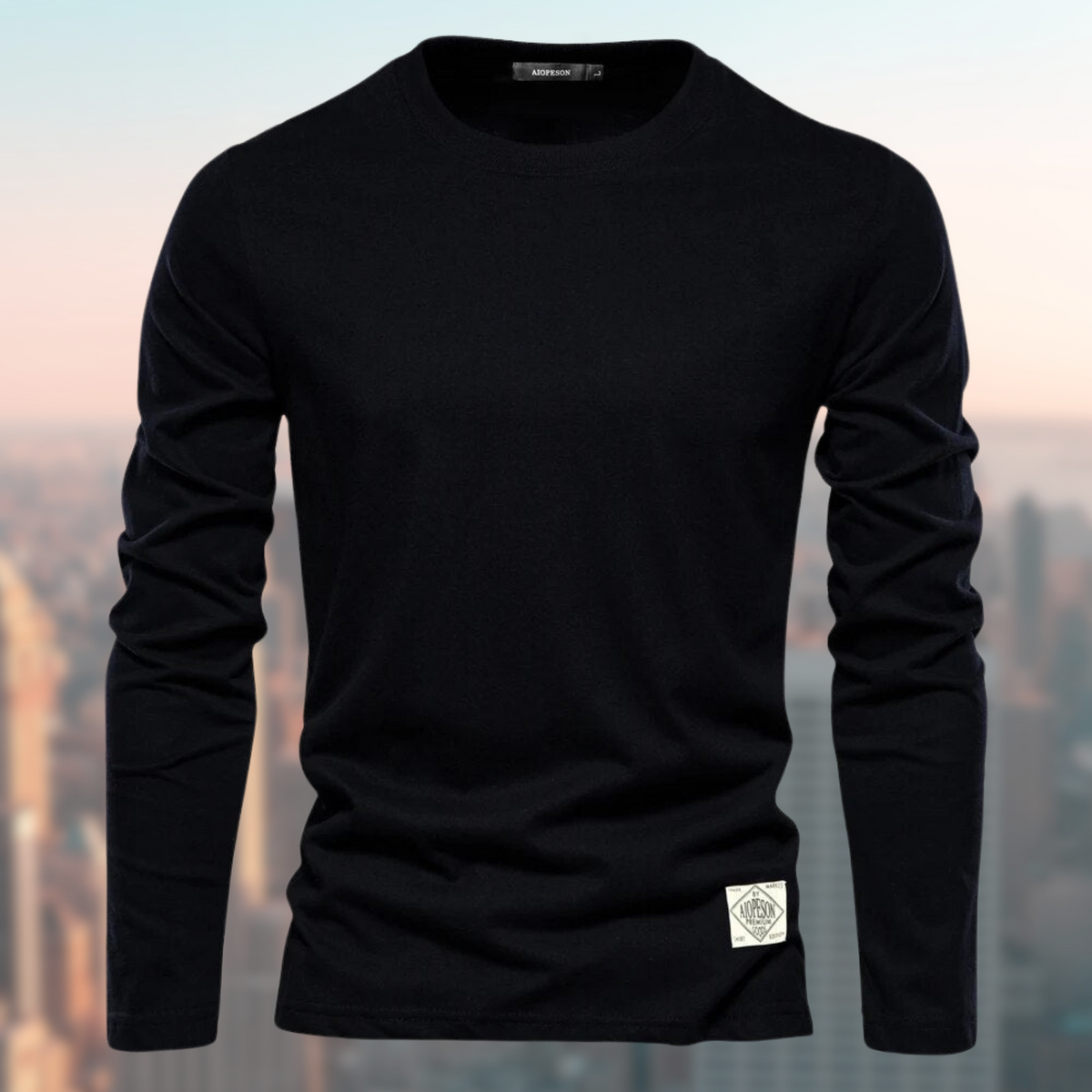 Darius - Men's Ribbed-Cuff Crewneck Long-Sleeve Sweatshirt