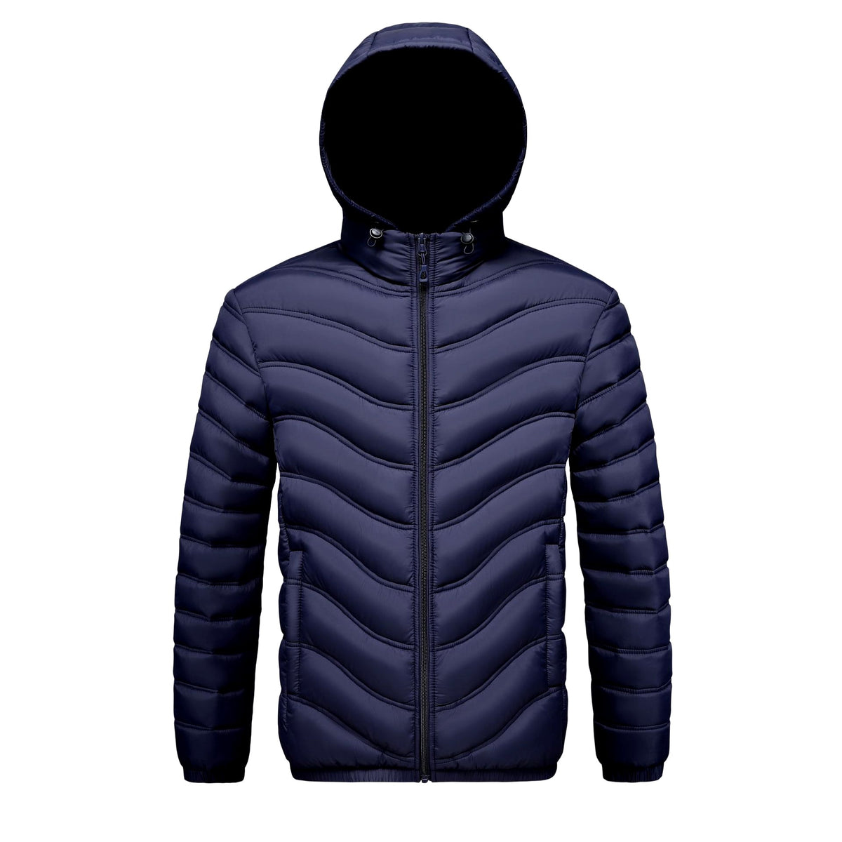 Darrel - Men's Chevron Quilted Puffer Rain Jacket with Hood 4