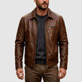 Darrel - Men's Leather Western Trucker Jacket