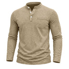 Darwin - Men's Stand Collar Long Sleeve Henley Shirt 1
