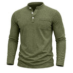 Darwin - Men's Stand Collar Long Sleeve Henley Shirt 3