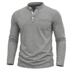 Darwin - Men's Stand Collar Long Sleeve Henley Shirt 4