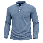 Darwin - Men's Stand Collar Long Sleeve Henley Shirt 5