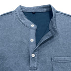 Darwin - Men's Stand Collar Long Sleeve Henley Shirt 8