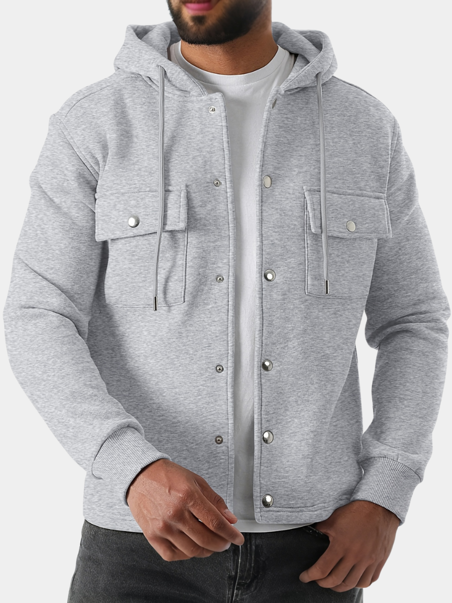 Dashiell - Men's Hooded Knit Jacket with Cargo Pockets