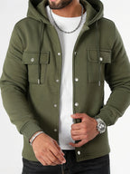 Dashiell - Men's Hooded Knit Jacket with Cargo Pockets