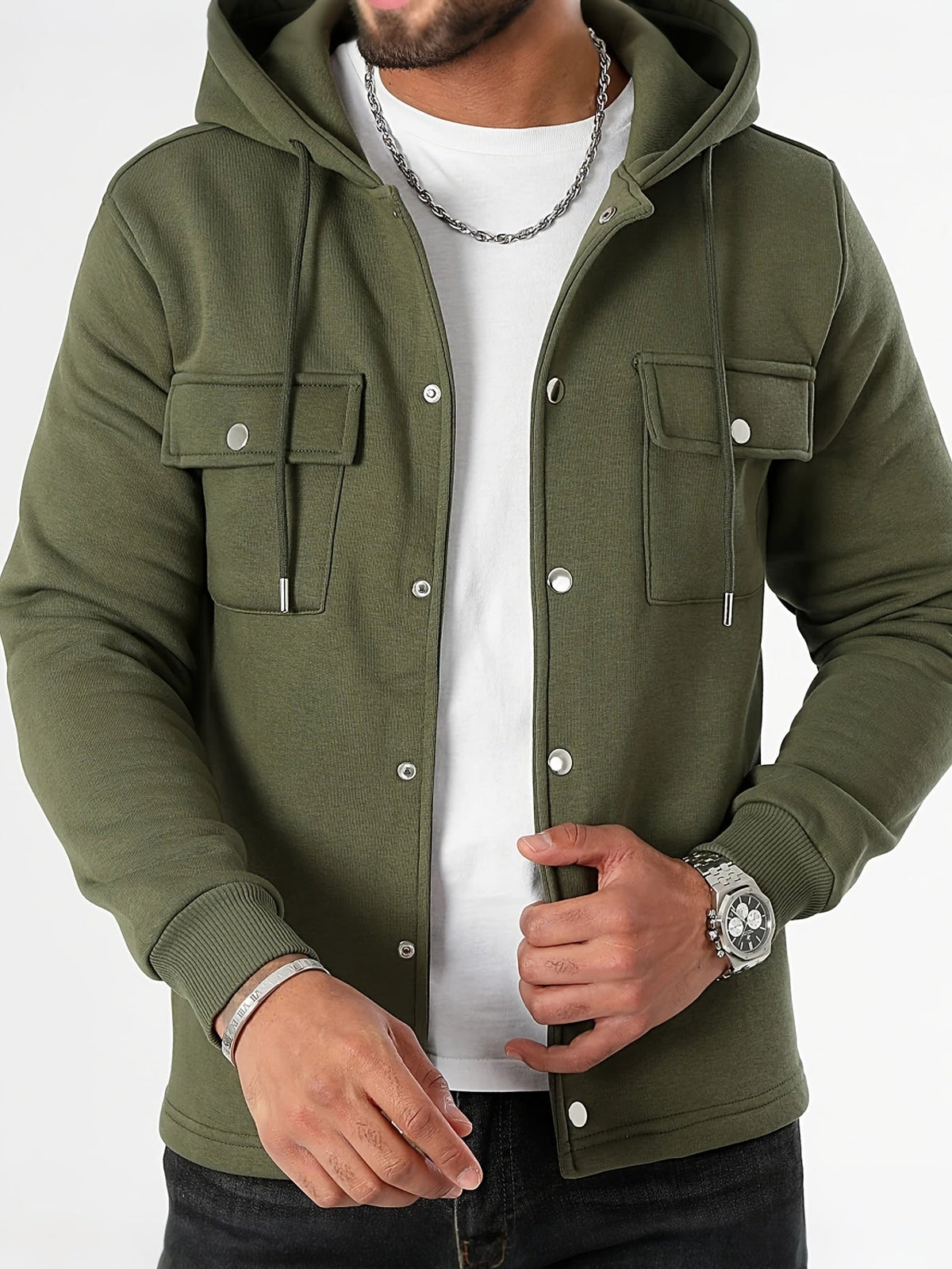 Dashiell - Men's Hooded Knit Jacket with Cargo Pockets