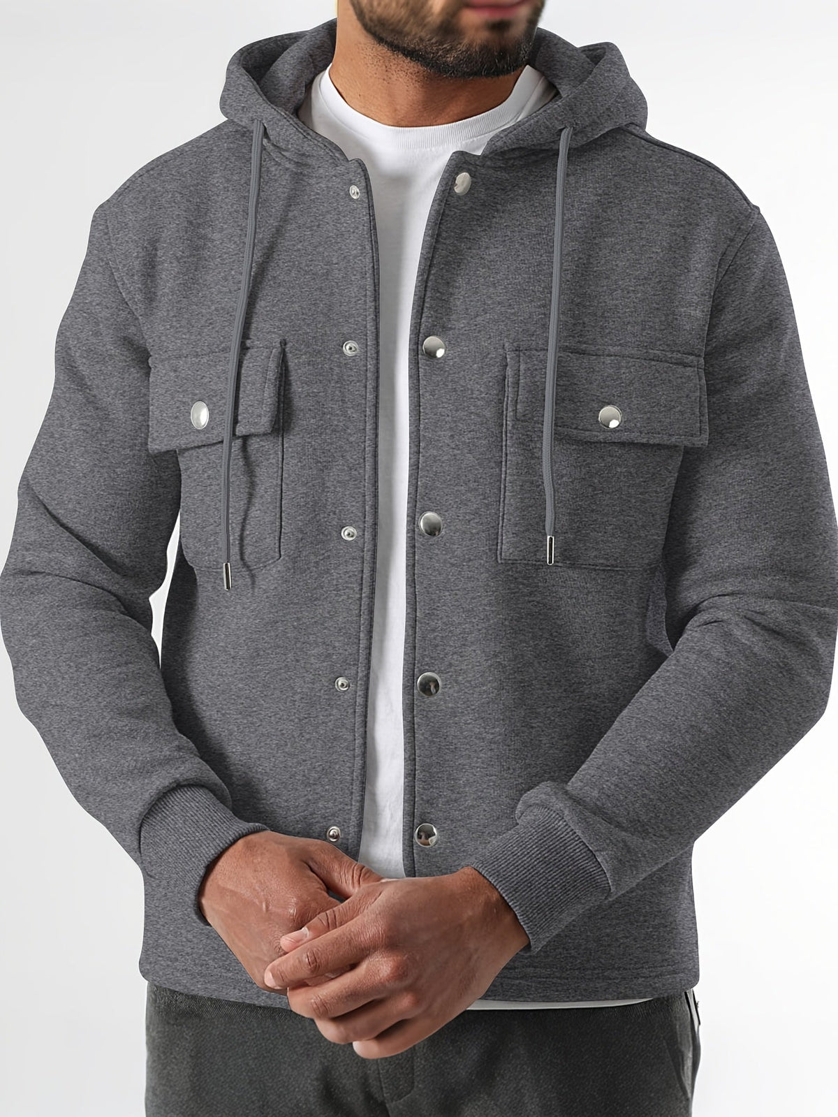 Dashiell - Men's Hooded Knit Jacket with Cargo Pockets