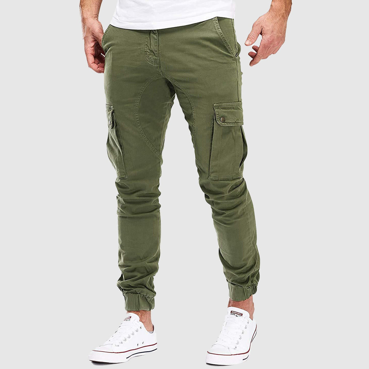 Dashiell - Men's Tapered Cargo Joggers with Drawstring Cuffs