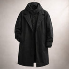 David - Men's Button-Front Trench Coat with Removable Hood