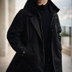 David - Men's Button-Front Trench Coat with Removable Hood