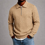 Davis - Men's Cable Half Zip Polo Sweatshirt 1