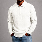 Davis - Men's Cable Half Zip Polo Sweatshirt 2