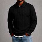 Davis - Men's Cable Half Zip Polo Sweatshirt 3