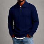 Davis - Men's Cable Half Zip Polo Sweatshirt 4