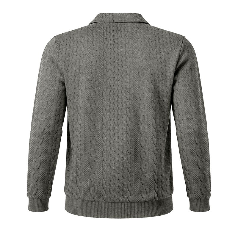 Davis - Men's Cable Half Zip Polo Sweatshirt 6