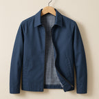 Dennis - Men's Full-Zip Jacket with Gingham Lining