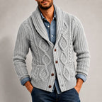 Donavan - Men's Cable Shawl Collar Cardigan 5