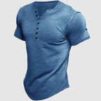 Dorian - Men's Henley Short-Sleeve Shirt with Button Placket
