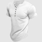 Dorian - Men's Henley Short-Sleeve Shirt with Button Placket