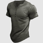 Dorian - Men's Henley Short-Sleeve Shirt with Button Placket