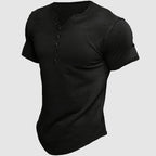 Dorian - Men's Henley Short-Sleeve Shirt with Button Placket