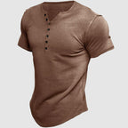 Dorian - Men's Henley Short-Sleeve Shirt with Button Placket