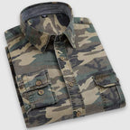 Drake - Men's Camo Long-Sleeve Shirt with Notch Collar